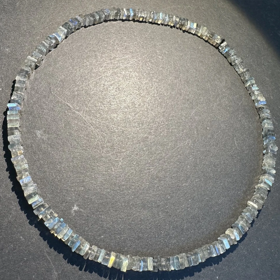 A2-03 - 5 MM LABRADORIT QUADRATISCHE SCHEIBEN STRANG - Bild 1 von 1