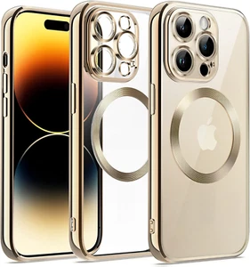 Coque Silicone Pour iPhone 14 Pro Couleur Or Compatible Magsafe Little Boutik® - Photo 1 sur 4