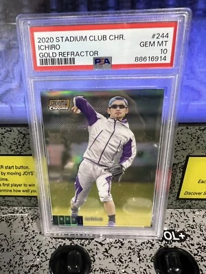 2020 Topps Stadium Club Chrome Ichiro Gold Refractor #02/50 Graded PSA 10 GEM MT - Image 1 of 4