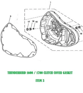 TRIUMPH THUNDERBIRD 1600-1700 CLUTCH COVER GASKET 2009 - 2018 - Picture 1 of 2