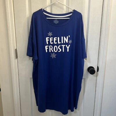 NUEVO CON ETIQUETAS Secret Treasures Damas Camisa de Dormir Escarchada Azul Talla Grande 2X-3X Foto 1 de 4