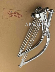 20" Vintage Lowrider Bike Bent Spring Fork W/ Triple Flat Twisted Bars Chrome. - Picture 1 of 1