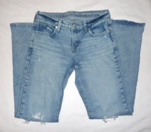 Gap Teen Low Rise Vintage Distressed Ripped Bootcut Jeans Size 12 - Picture 1 of 6