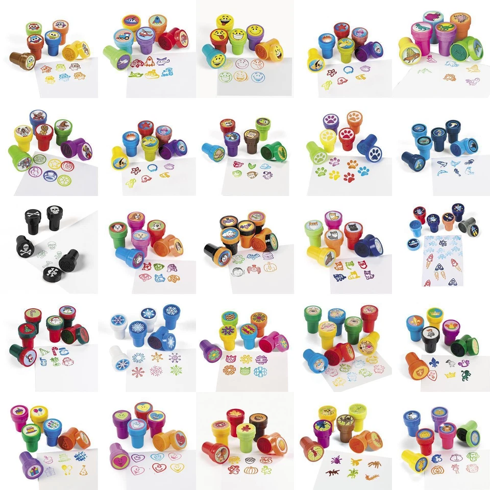 CAMA24COM Kinderstempel Stempel Motivstempel viele Motive Mitgebsel Kindergeburtstag 6 Stk