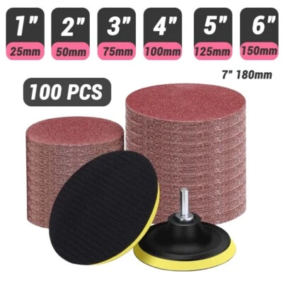 Sanding Discs 25- 180mm Hook and Loop, 60-2000 Grit  Pack of 100x - Image 1 of 4