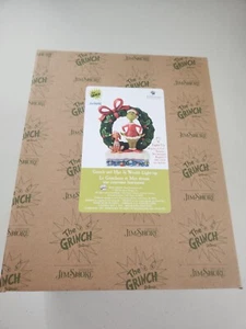 Estatuilla iluminada Navidad Enesco Jim Shore GRINCH AND MAX IN WREATH *NUEVA EN CAJA* - Imagen 1 de 7