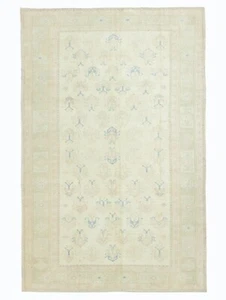 Turkish Oushak Rug, 6.8 x 10.5 ft, Cream and Blue, Pastel Farmhouse Living Decor - Picture 1 of 15