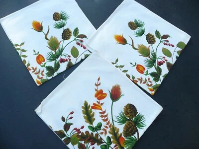 3 serviettes ancienne vintage en coton  jamais utilisé - Photo 1/4