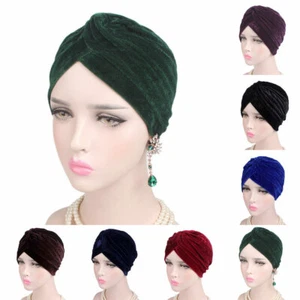 Pure Color Pure Velvet Turban Hut Muslim Headscarf Chimio Der Indisch /? /? - Bild 1 von 16