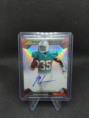 mike gillislee 2013 topps finest rookie auto 11/50 dolphins Rc On Card Signed - Image 1 of 4
