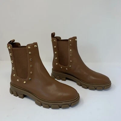 Bota Michael Kors Ridley Gore Feminina 6.5M Bagagem Couro Astor Studs S0488 - Imagem 1 de 4