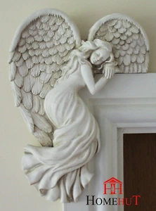 Door Frame Angel Wings Wall Sculpture Ornament Garden Home Decor Secret Fairy - Picture 1 of 22