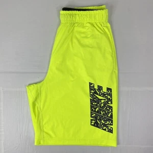 Nike Boys Active Shorts sz M Bright Green Dri Fit Elastic Waist Drawstring - Picture 1 of 11