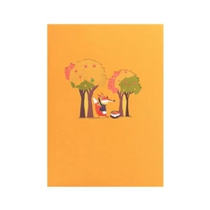 Harvest Forest Animals Thanksgiving Popup Card 3D Greeting Card Funny Birthday - Picture 1 of 8