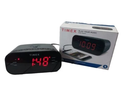 Timex T231 Dual Alarm AM/FM Clock Radio Silver/Gray - Image 1 of 4