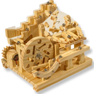 3D Wooden Puzzle Marble Run Modules DIY Kit Rolling Ball Race Machine Model - Image 1 of 4