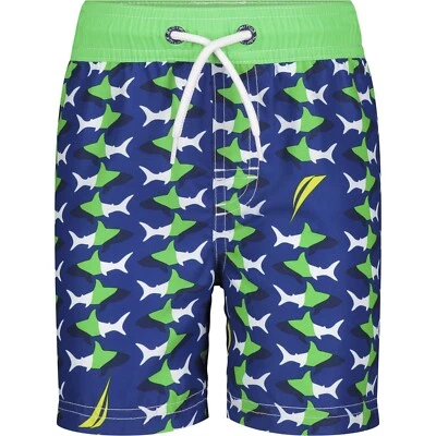 Nautica Little Boys' Shark Print Swim Short NEW size 4 - Image 1 of 2