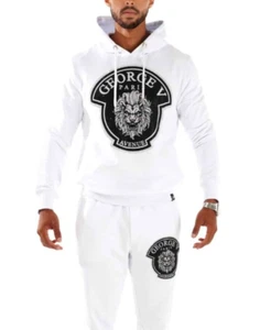 Avenue George V Paris Jogging suit 2 piece Set White Sweatsuit Hoodie 3XL NWT - Picture 1 of 5