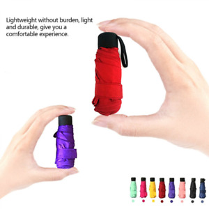 Super Mini Pocket Compact Umbrella Sun Anti UV 5 Folding Rain Windproof Travel