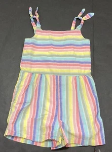 Girl's Gap Rainbow Striped Romper size 5 EUC - Picture 1 of 4