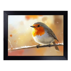 Robin Bird Composition Lap Tray Cushioned Padded TV Dinner Food Laptop Desk - Picture 1 of 4