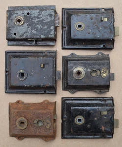 Collection Of 6 Reclaimed Door Rimlocks For Restoration / Old Vintage Victorian - Picture 1 of 7