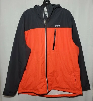 Chaqueta cortavientos Asics XXL para hombre cremallera completa cortavientos con capucha naranja Foto 1 de 4