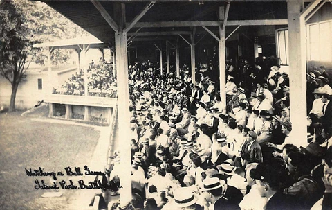 Brattleboro VT  "Watching a Ball Game" at Island Park Real Photo Postcard Cover