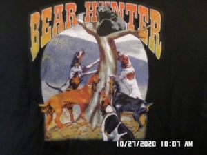 NEW T-Shirt Bear Hunter / Hunting w/ dogs treeing bear (Black) M, L, XL, 2X, 3X - Picture 1 of 1