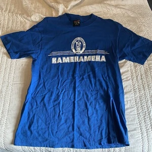 Vintage Hawaii Warriors 90s Kamehameha Bright Blue Shirt M - Picture 1 of 5