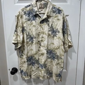 Tommy Bahama Herren Größe Medium Button Down Hemd Seide Kurzarm Hawaii Blau - Bild 1 von 4