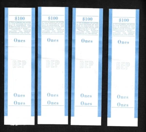 Set of 4 BEP Money Straps - Cash Currency Bands - Bank Bills - $1 Denomination - Picture 1 of 1