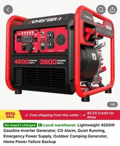 generators portable quiet SHIP US 48 States Only 4500 W Gas Power - Picture 1 of 4