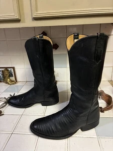 Rios of Mercedes HAND MADE USA BLACK LIZARD CUSTOM Western Cowboystiefel 9,5 D - Bild 1 von 16