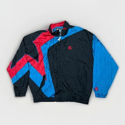 Chaqueta cortavientos vintage 90’s Starter S2 estrellas negra roja azul para hombre talla grande Foto 1 de 4