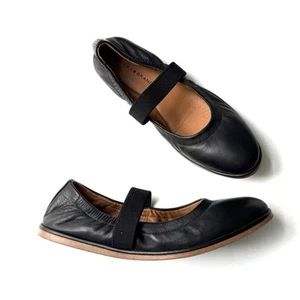 Lucky Brand 98 $ Walnen neue flache Damenschuhe 7 schwarze Mary Jane aus Leder LB1 - Bild 1 von 6
