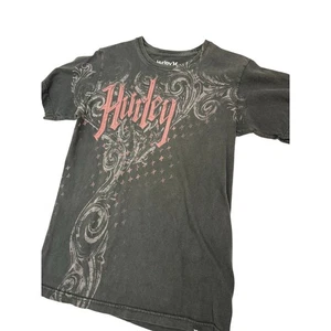 Hurley Men's T-shirt Size Small black brown design over front Made in Mexico - Picture 1 of 8