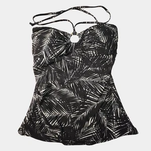 Michael Kors Neckholder-Tankini Logo-Ring Tropical Leaf Print S Bademode Neu mit Etikett - Bild 1 von 7