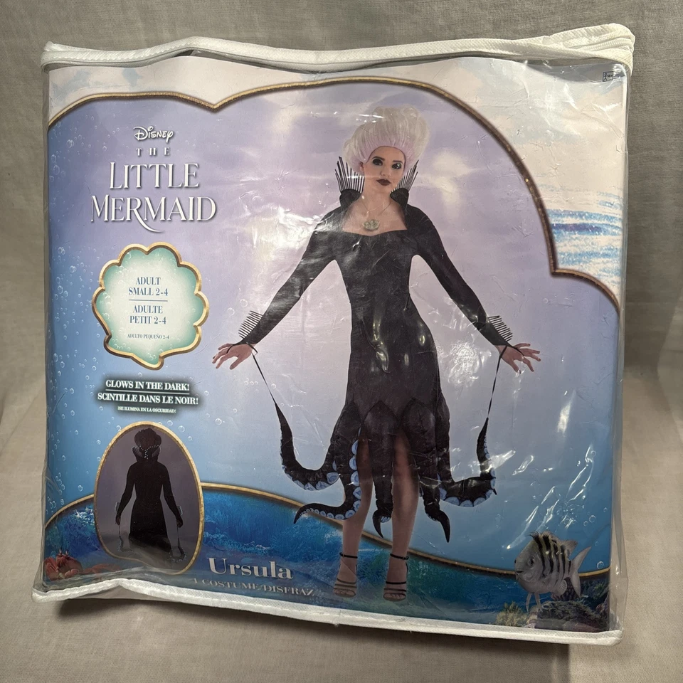 Ursula Womens Costume Small 2-4 Glows in Dark Deluxe Little Mermaid Disney