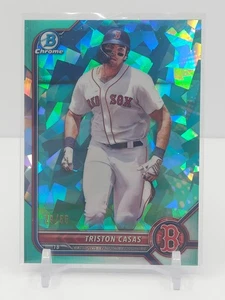 TRISTON CASAS 2022 BOWMAN CHROME SAPPHIRE AQUA REFRACTOR! #29/55! SP! RED SOX! - Picture 1 of 2