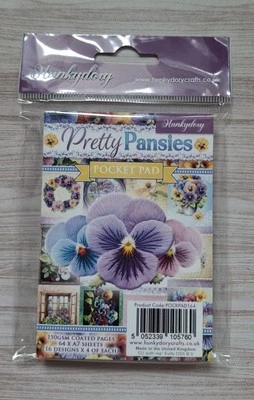Hunkydory - Pad tascabili graziosi pansies. 4 x 3 pollici