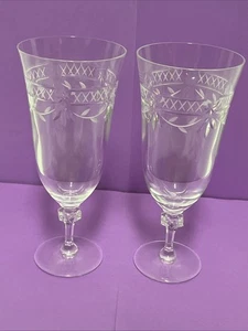 Royal Doulton Wellesley Set of 2 Iced Tea Glasses Cut Glass Crystal Lot 5 - Picture 1 of 6