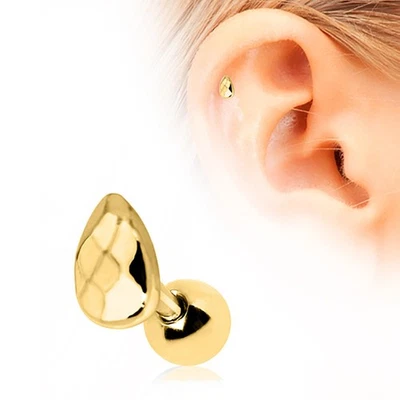 Gold Plated Faceted Teardrop Cartilage Earring - Image 1 of 2