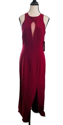 Vestido Borgoña Sin Mangas Largas Formal Colecciones J S Nuevo con Etiquetas Talla 6 #727A Foto 1 de 4