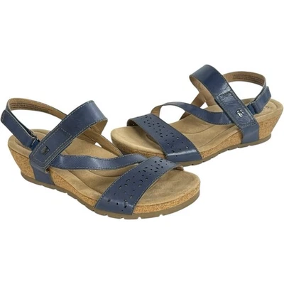 Sandalias Earth Origins Kendra Khloe cuña diagonal con tiras azul zafiro Wms 8,5 Foto 1 de 4