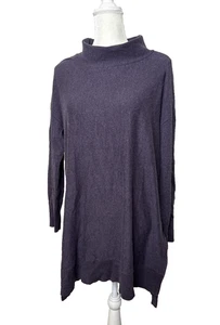 Soft Surroundings Size L Tunic Top Sweater Wool Cashmere Blend Turtleneck Long - Picture 1 of 9