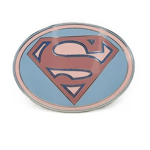 Superman / Superwoman Pink Belt Buckle Logo - TM & DC Comics Superhero CPGA - Picture 1 of 13