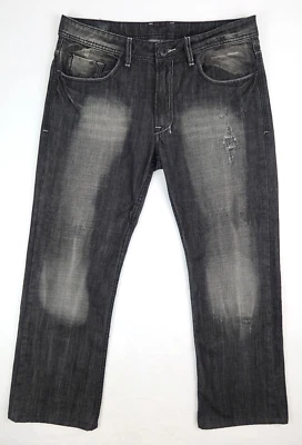 Buffalo Men’s Straight Leg Jeans Distressed Black Sz 34 Measure 35” x 29” - Image 1 of 4