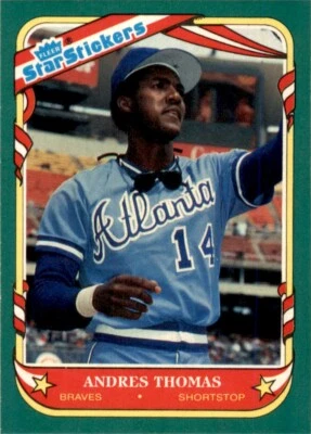 1987 Fleer Star Stickers Andres Thomas . Atlanta Braves #117 - Image 1 of 2