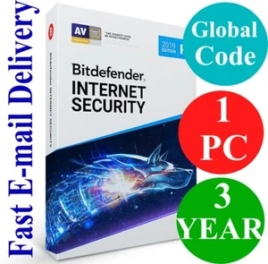 Bitdefender Internet Security 1 PC / 3 Year (Unique Global Key Code) 2021 - Picture 1 of 1